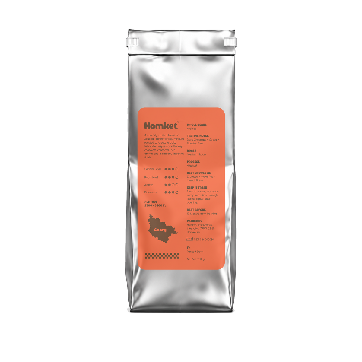 100% Medium Arabica whole bean